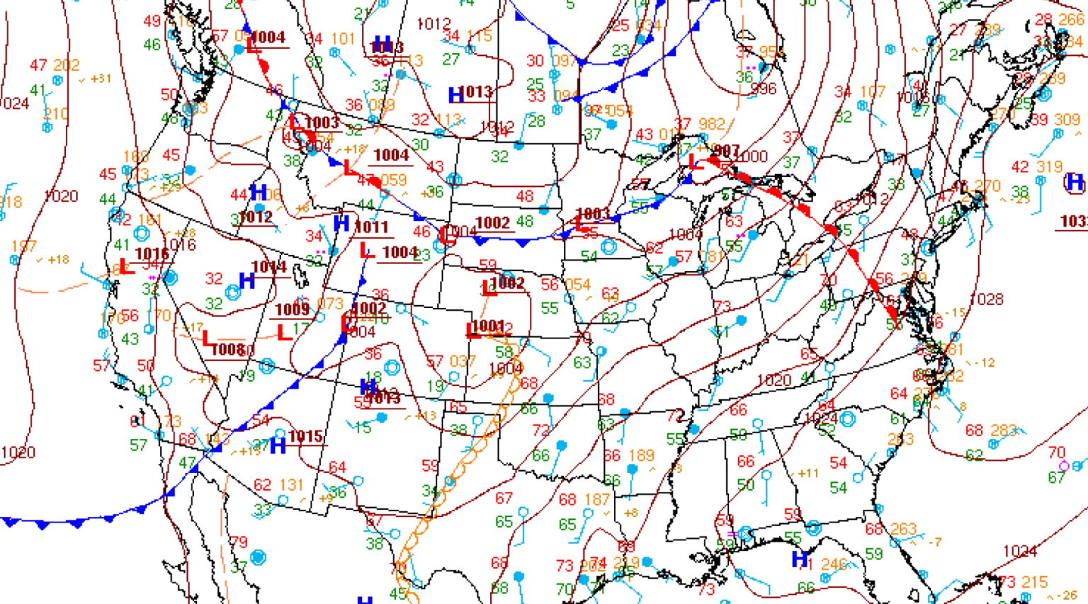 Surface analysis chart